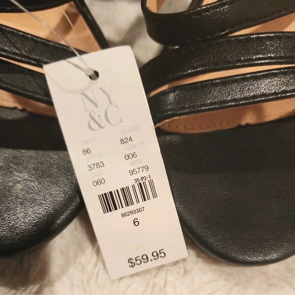 NWT New York & Company Women’s Black Slingback Sandals sz 6 Officewear Casual - Picture 3 of 9